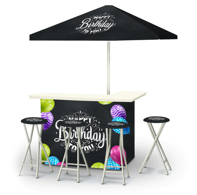 Happy Birthday to You with Balloons Portable Tailgate Bar