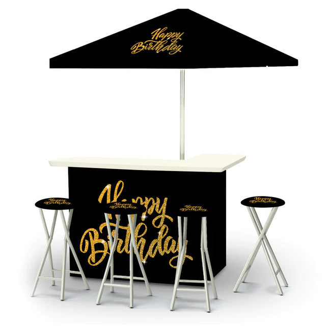 Happy Birthday to You - Gold Portable Tailgate Bar