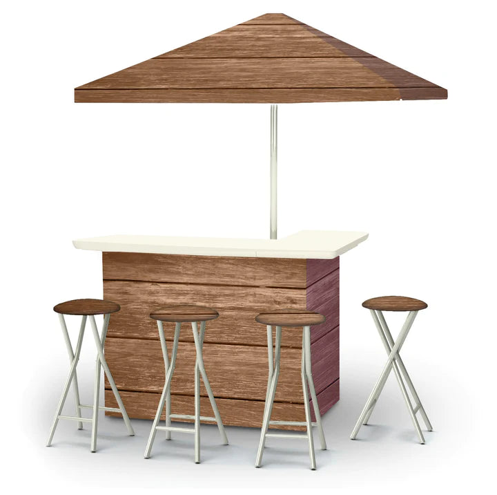 Medium Wood Portable Tailgate Bar