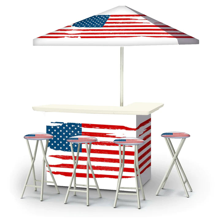 Red, White, & Blue Portable Tailgate Bar