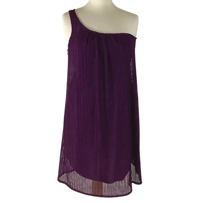 Purple Crochet One Shoulder Dress
