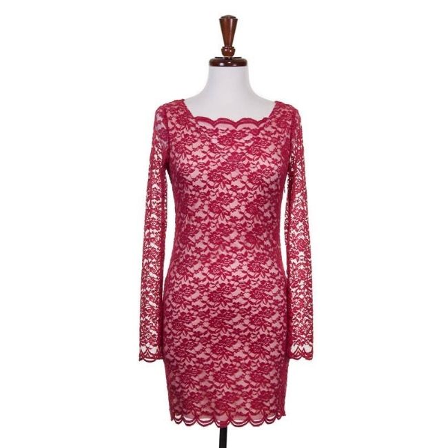 Special Occasion Wine Lace Dress