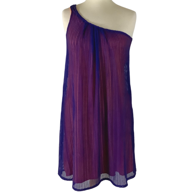 Blue Crochet One Shoulder Dress