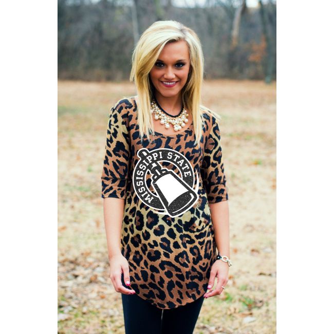 Mississippi State University Logo Leopard Tunic