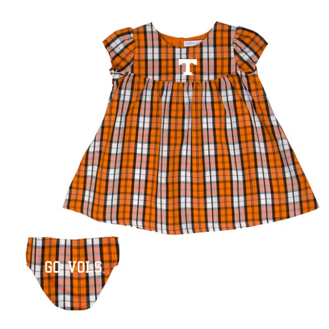 University of Tennessee Campus Plaid  Dress with Bloomers