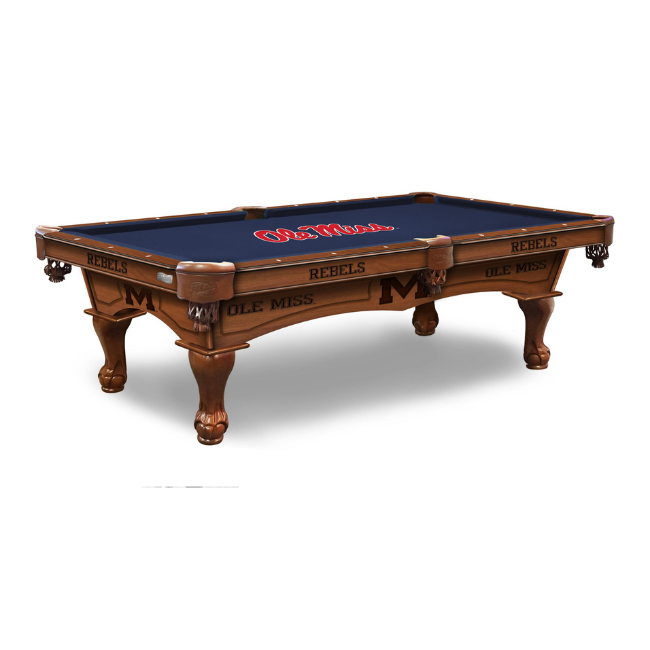 Ole Miss Pool Table with Logo Cloth