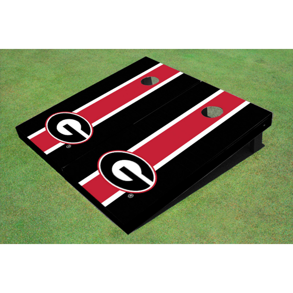 University of Georgia Matching Stripe Cornhole (Black G)