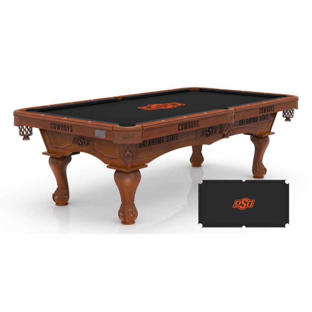 Oklahoma State University Pool Table with Logo Cloth