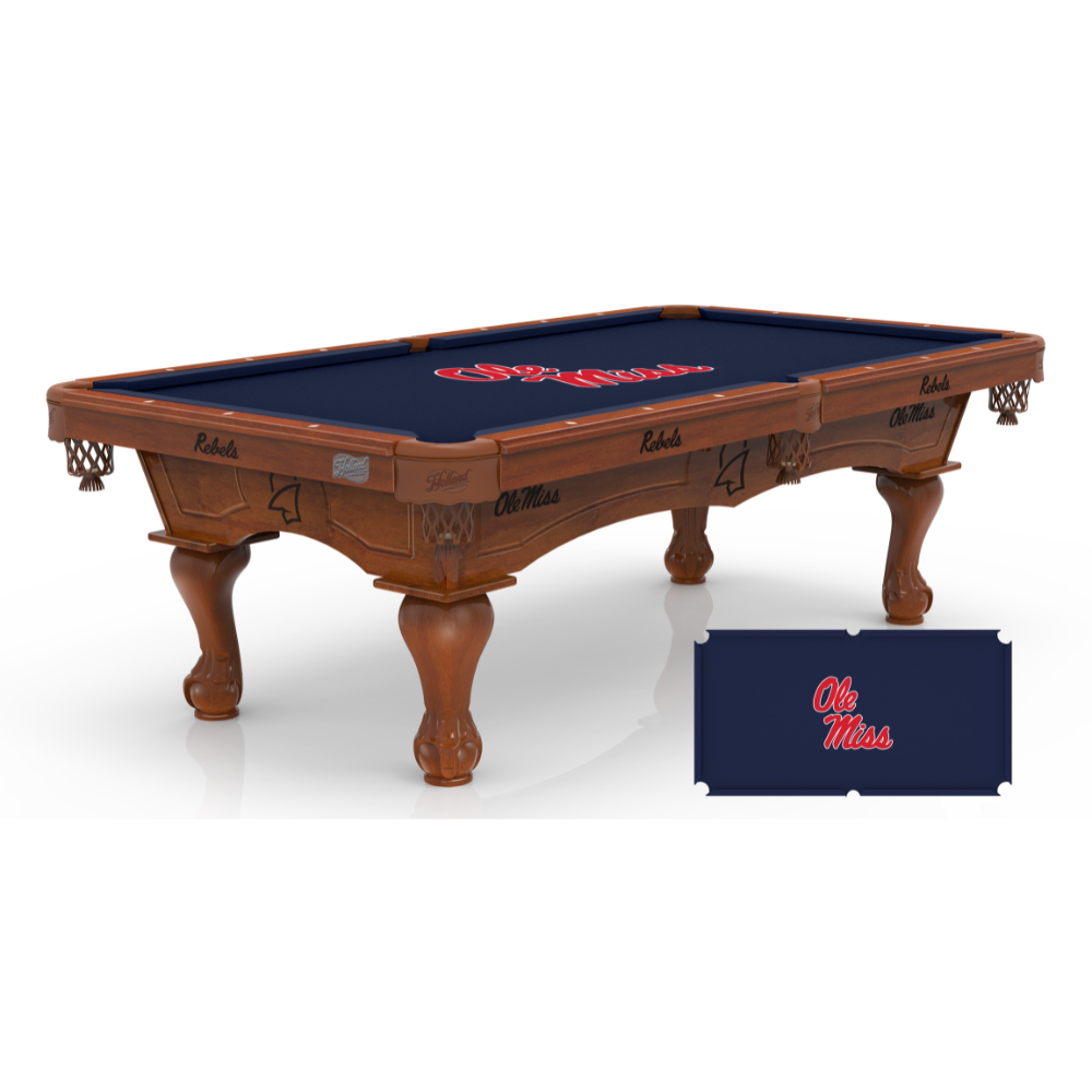 Ole Miss Pool Table with Logo Cloth