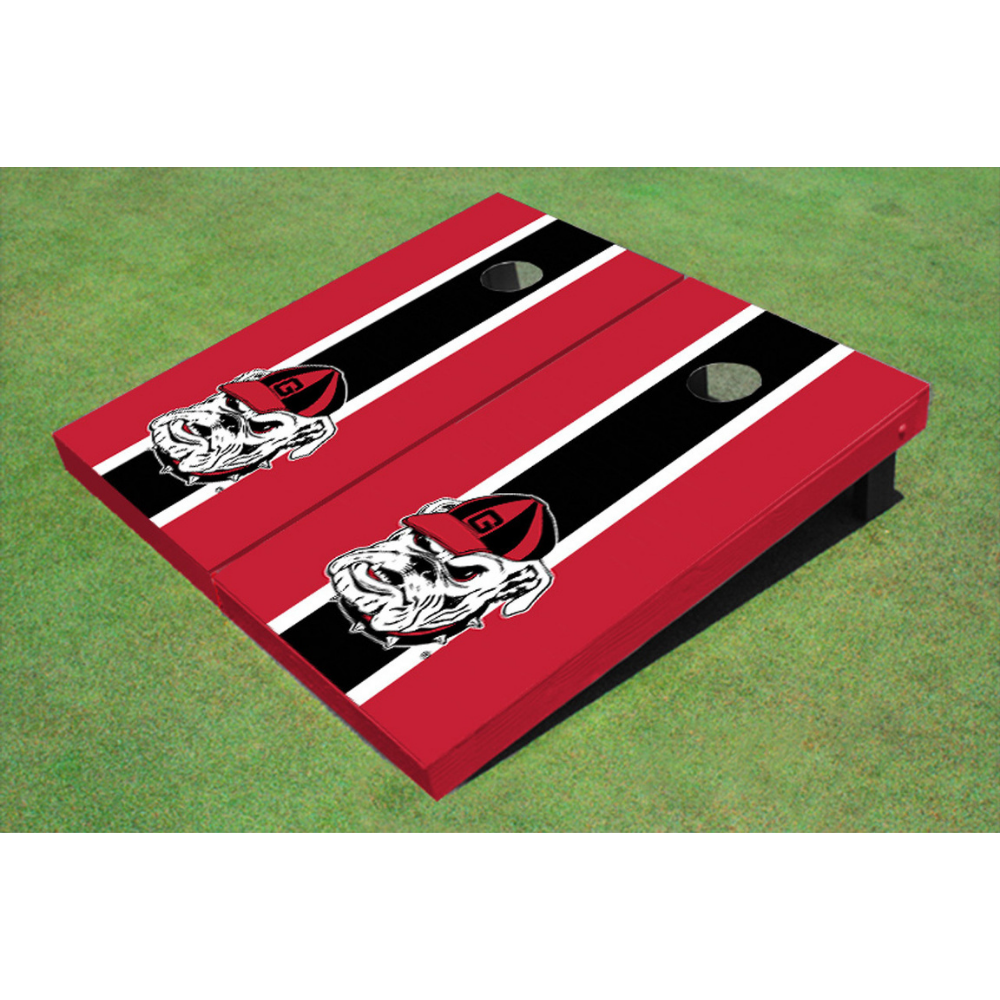 University of Georgia Matching Stripe Cornhole (Red Bulldog)