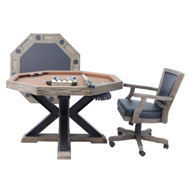 Weathered Bumper Pool Table - Octagon (Desert Sand)