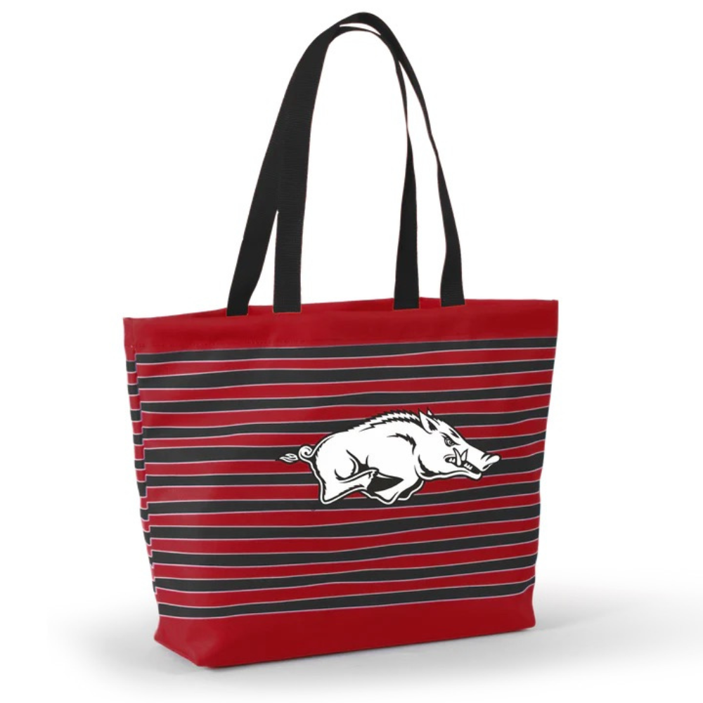 University of Arkansas Wavy Striped Tote