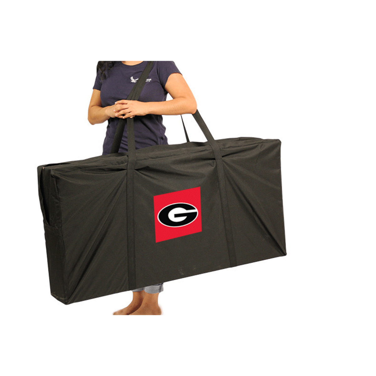 University of Georgia Matching Stripe Cornhole (Black Bulldog)