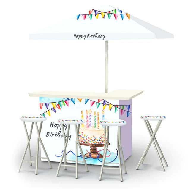 Happy Birthday Cake Portable Tailgate Bar