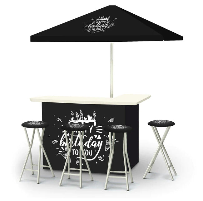 Happy Birthday to You - Black & White Portable Tailgate Bar