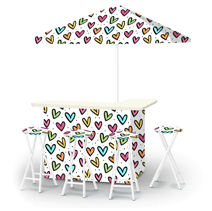 Lots of Hearts Portable Tailgate Bar