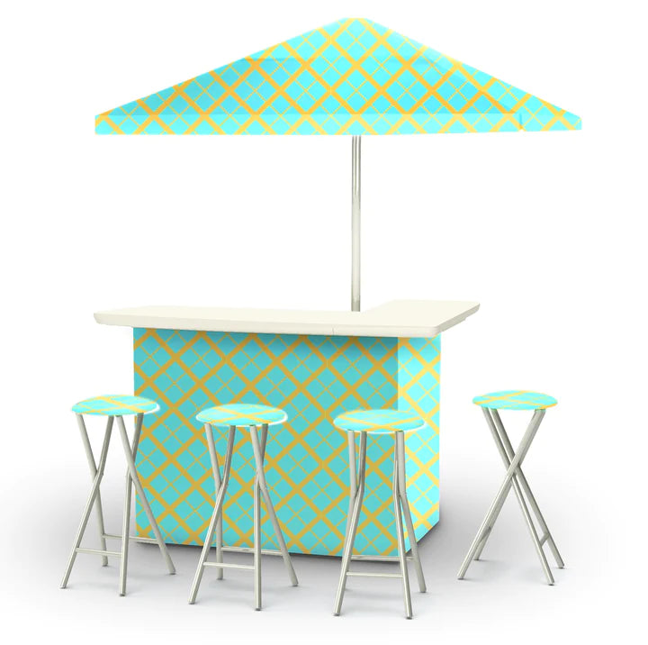 Caddy Plaid - Mint Lemonade Portable Tailgate Bar