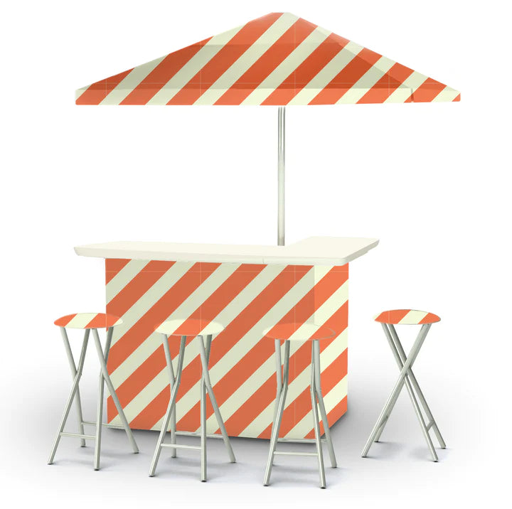 Candy Striper - Orange Portable Tailgate Bar