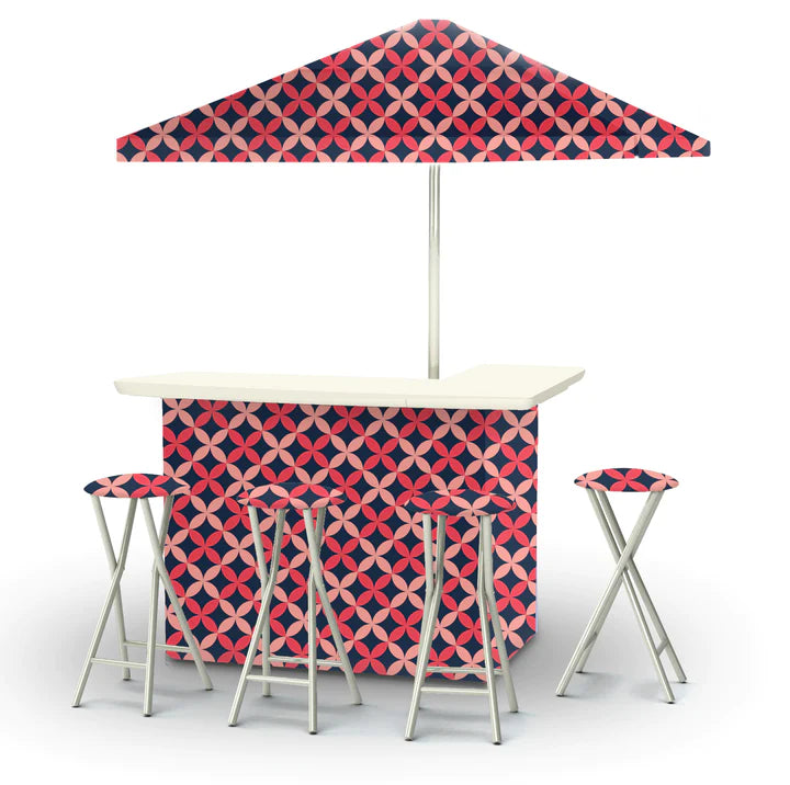 Vintage Floral Portable Tailgate Bar