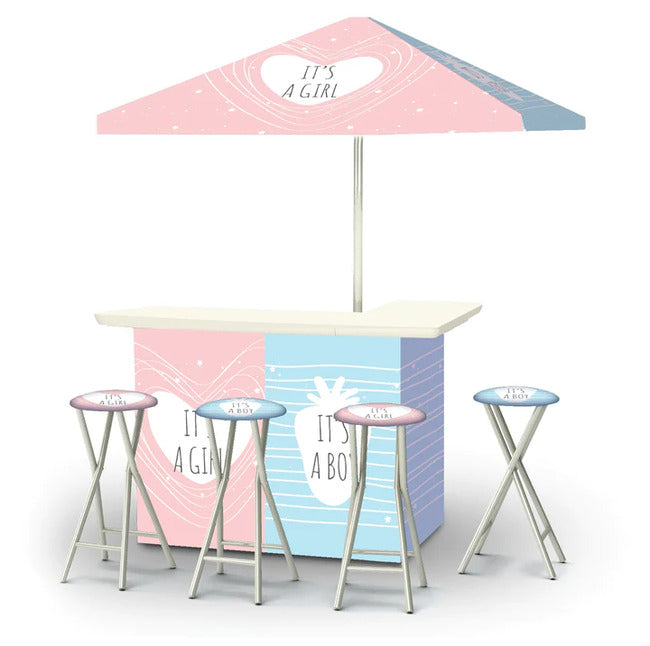 Baby Gender Reveal Portable Tailgate Bar