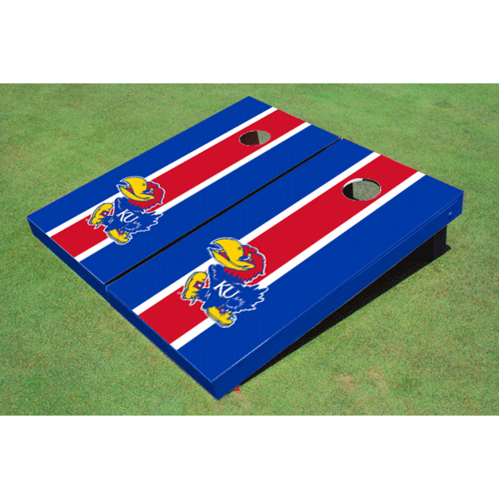 University of Kansas Matching Stripe Cornhole (Blue)