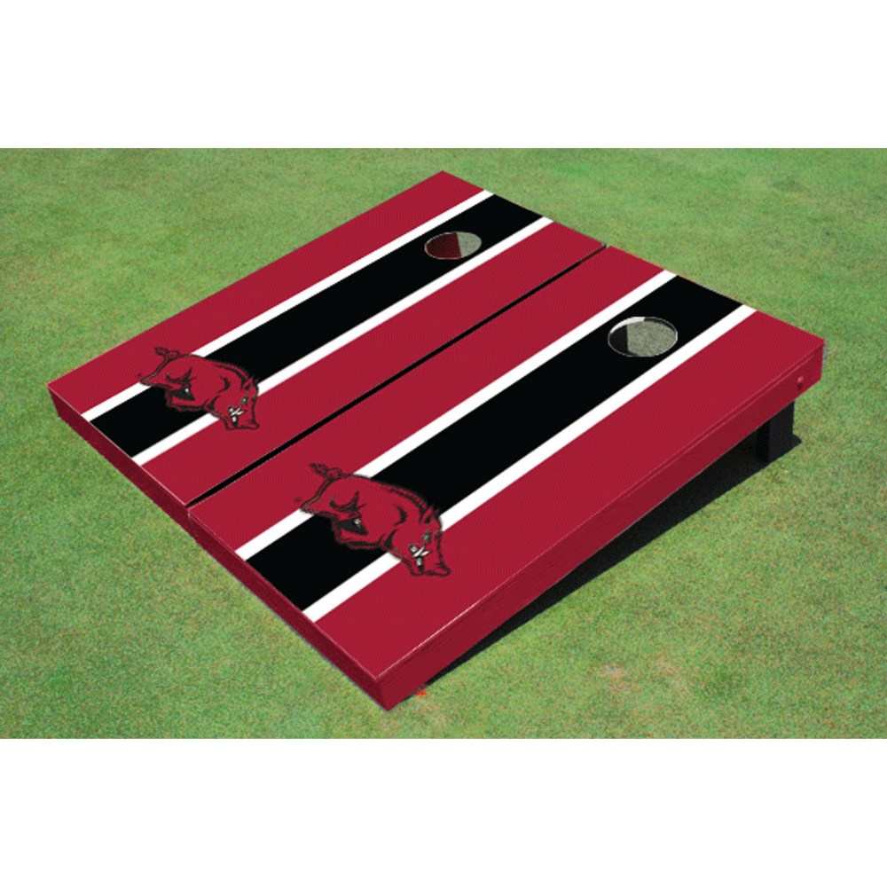 University of Arkansas Matching Stripe Cornhole (Red)