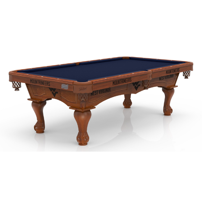 West Virginia University Pool Table with Plain Cloth