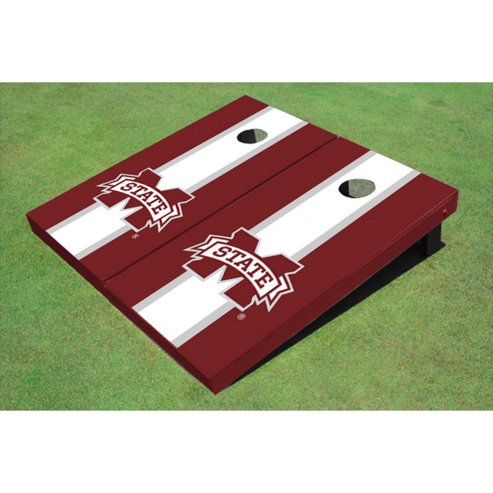 Mississippi State University Matching Stripe Cornhole (Maroon M)
