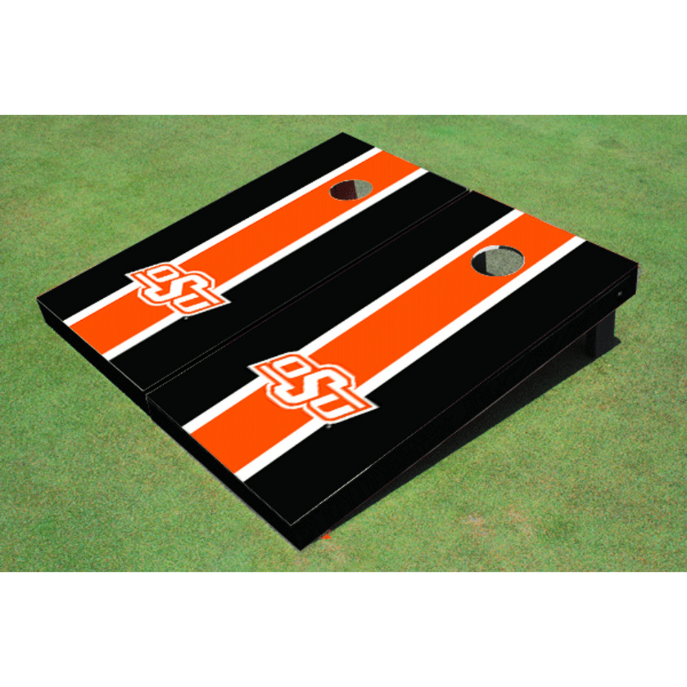 Oklahoma State University Matching Stripe Cornhole (Black)