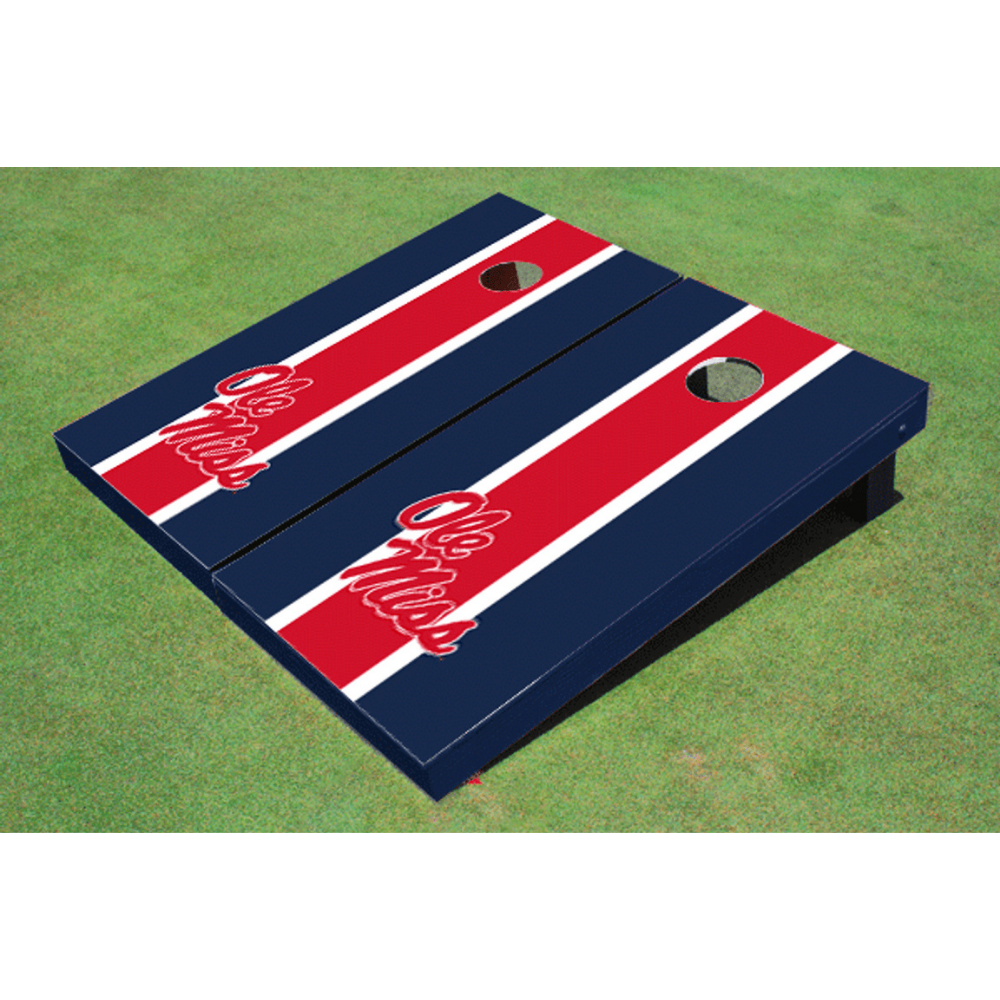 Ole Miss Matching Stripe Cornhole (Navy)