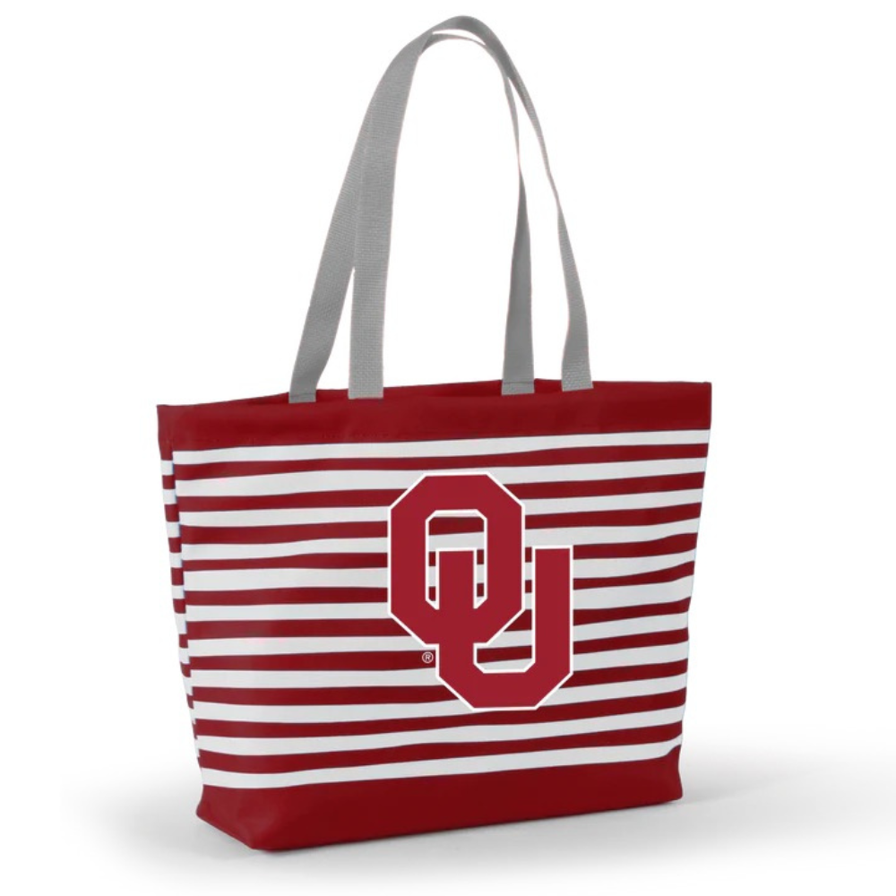 University of Oklahoma Wavy Striped Tote