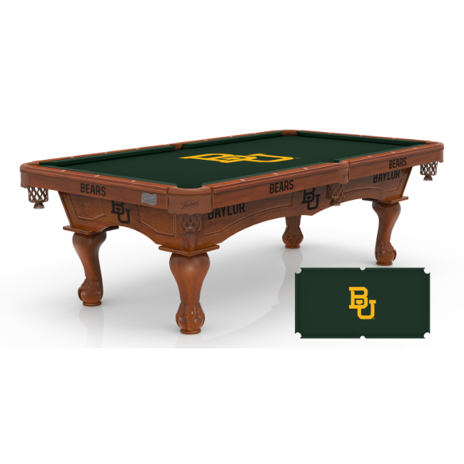 Baylor University Pool Table with Logo Cloth