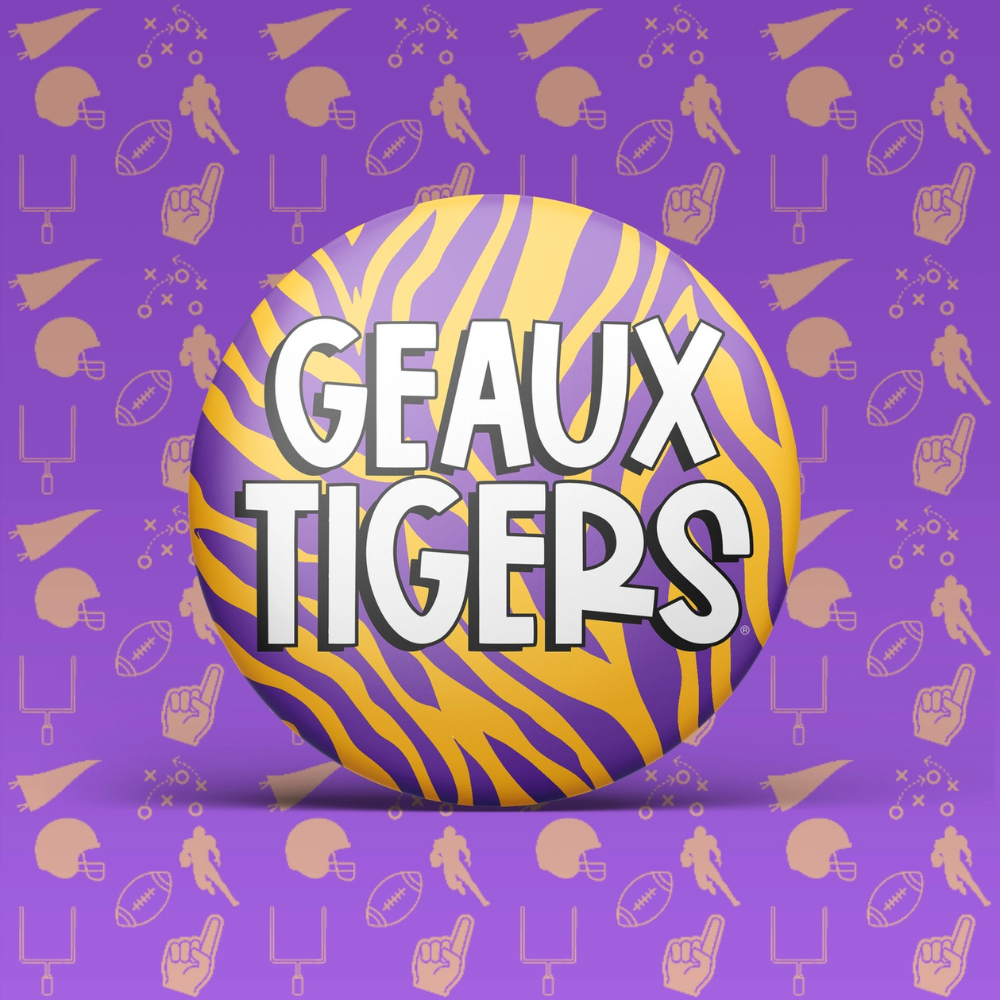 LSU Button - Geaux Tigers