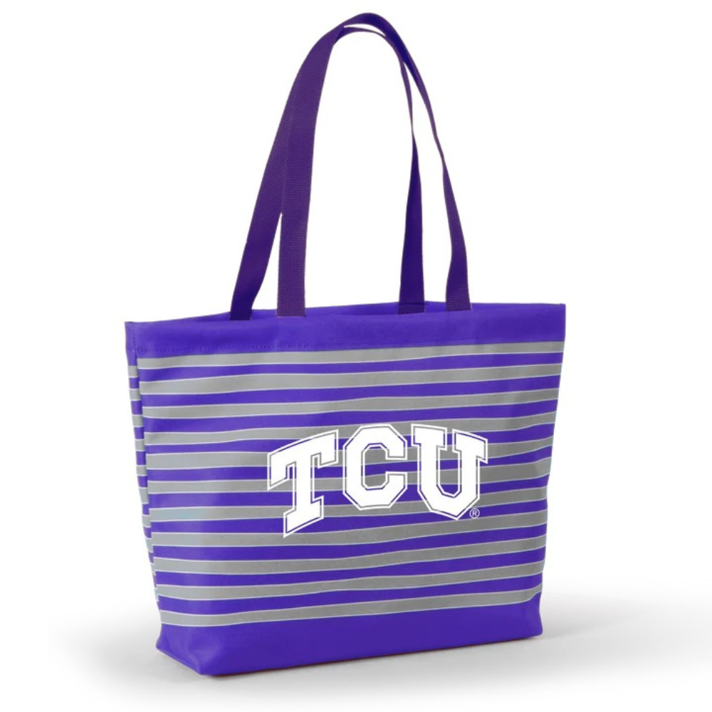 TCU Wavy Striped Tote