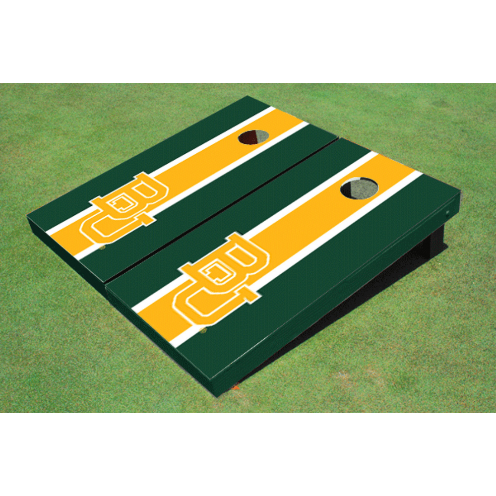 Baylor University Matching Stripe Cornhole (Green BU)