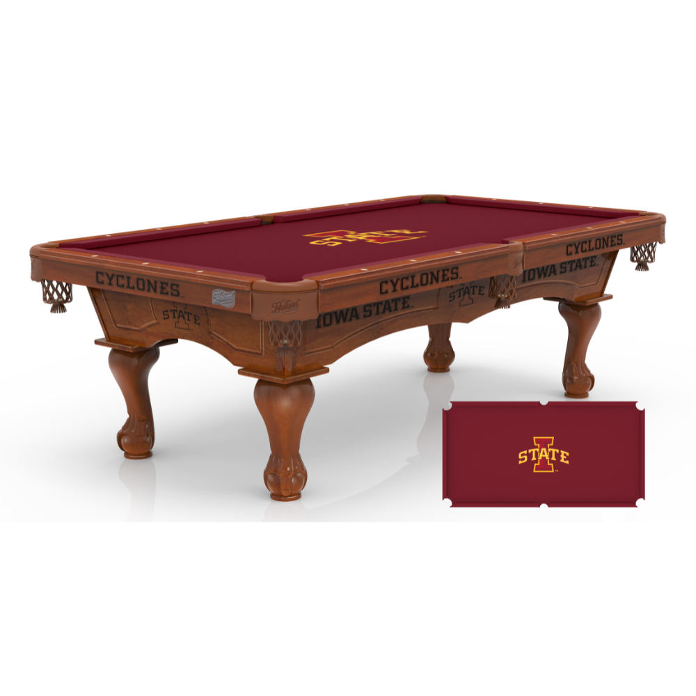 Iowa State University Pool Table with Logo Cloth