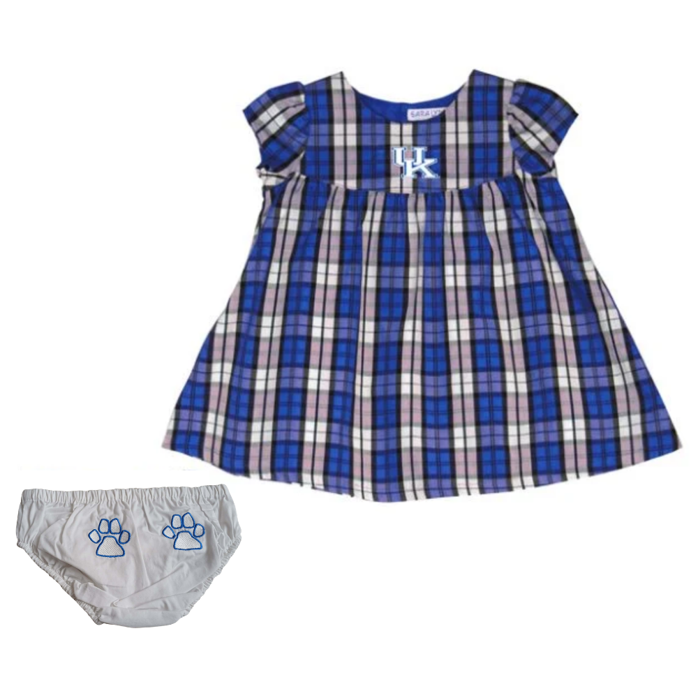 University of Kentucky Campus Plaid  Dress with Bloomers