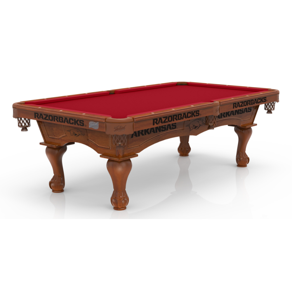 University of Arkansas Pool Table with Plain Cloth