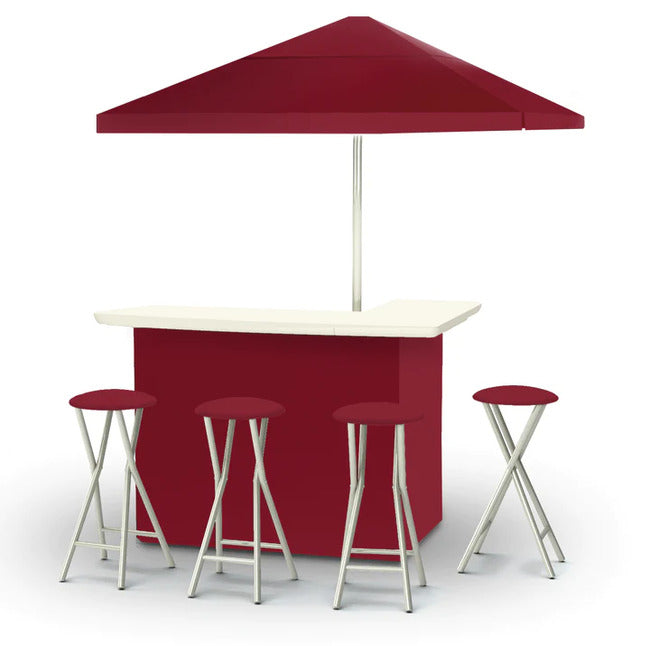 Solid Burgundy Portable Tailgate Bar