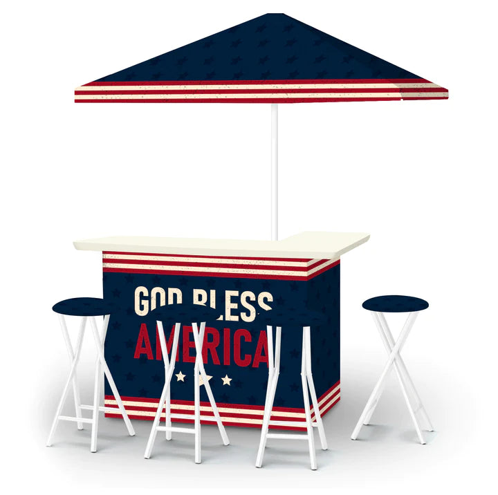 God Bless America Portable Tailgate Bar