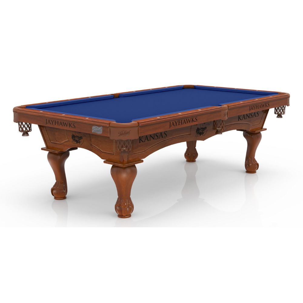 University of Kansas Pool Table with Plain Cloth