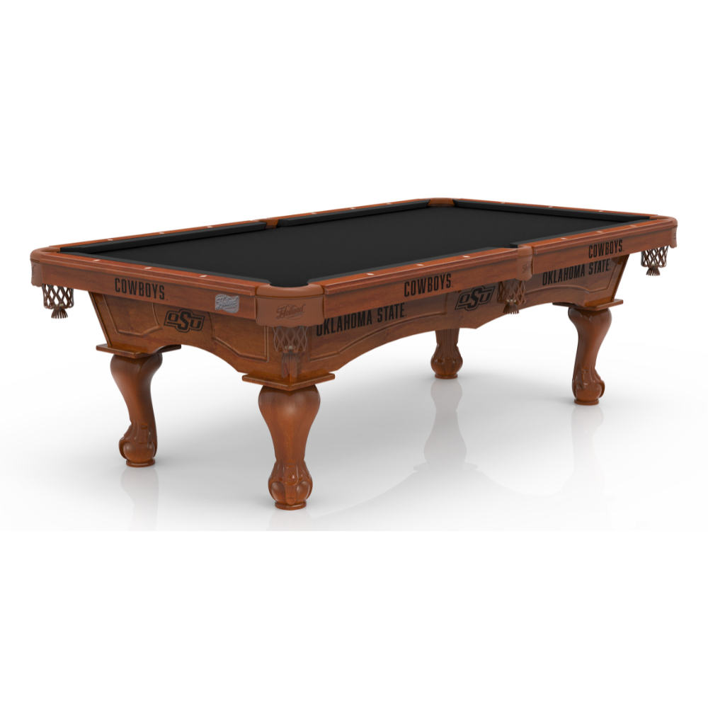 Oklahoma State University Pool Table with Plain Cloth