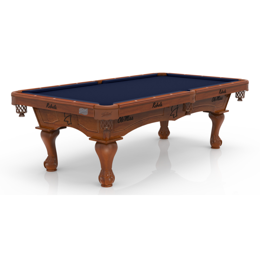 Ole Miss Pool Table with Plain Cloth