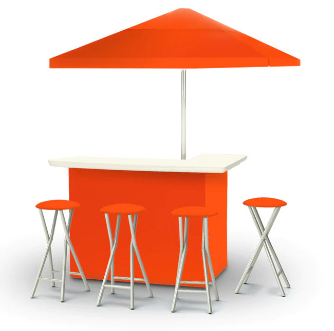Solid Orange Portable Tailgate Bar