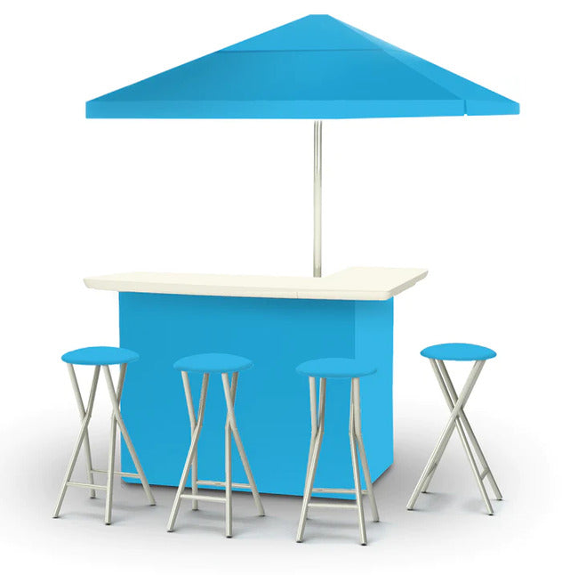 Solid Sky Blue Portable Tailgate Bar