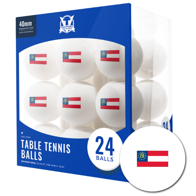 Georgia Flag 24 Count Table Tennis Balls