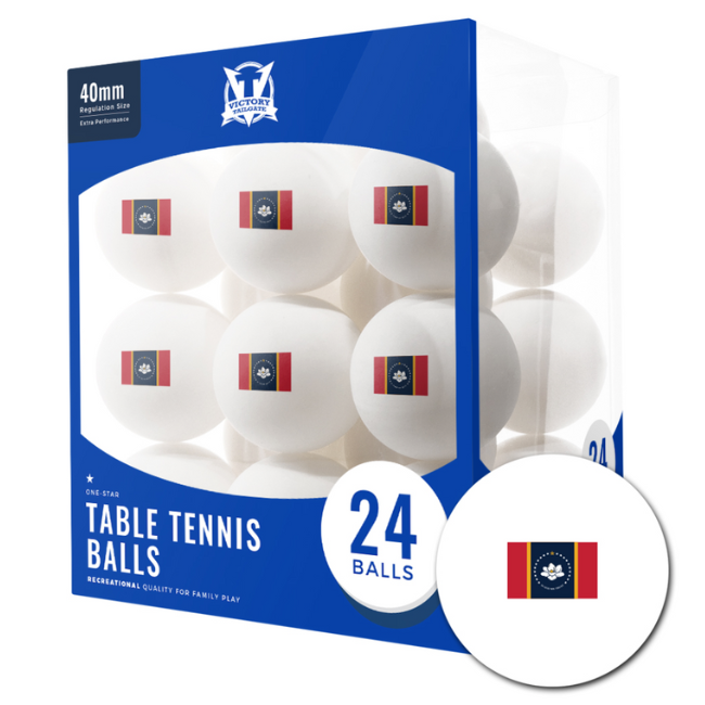 Mississippi Flag 24 Count Table Tennis Balls