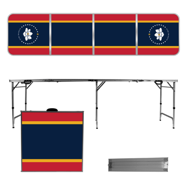Mississippi Flag 8 Foot Portable Tailgate Table