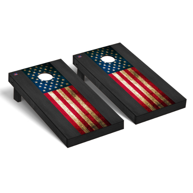 American Flag Onyx Stained 2’x4’ Solid Wood Premium Cornhole