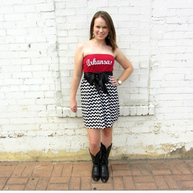 University of Arkansas Chevron Bow Dress